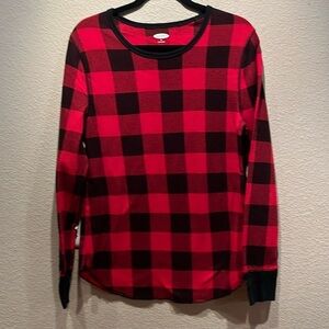 Old Navy Women’s Thermal Waffle Knit Buffalo Plaid Buffalo Check Shirt Size XL